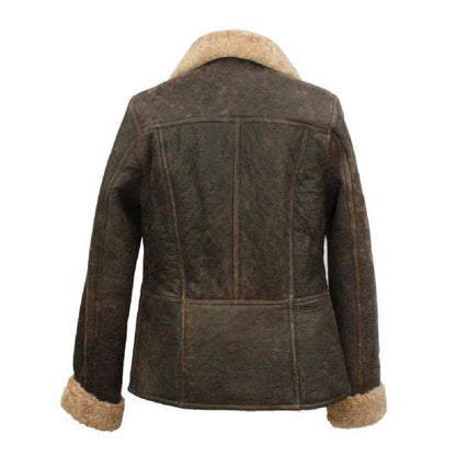 WOMEN AVIATOR SHEEPSKIN LEATHER JACKET