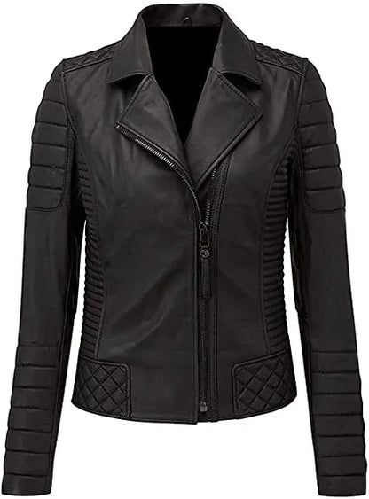 Women’s Biker Classic Asymmetrical Brando Style Bomber