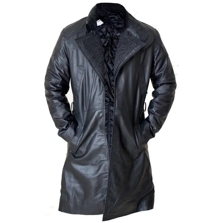 Black Long Leather Coat For Men’s