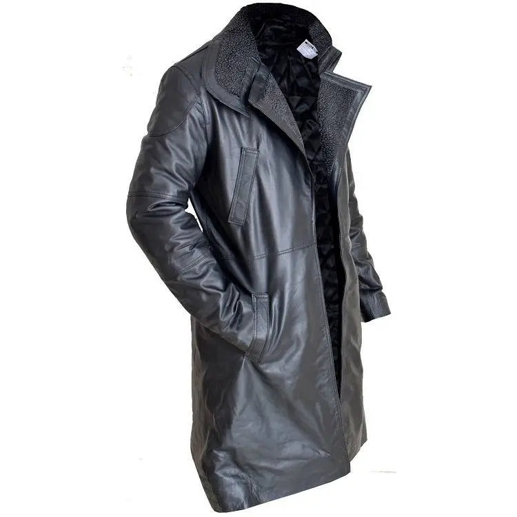 Black Long Leather Coat For Men’s