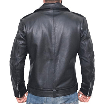 Black Leather Biker Men’s Brando Jacket