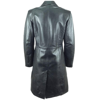 Black Women’s Leather Coat With Hood