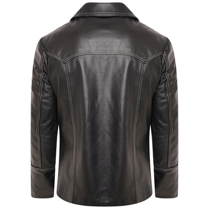 Black Leather Fight Club Brad Pitt Jacket