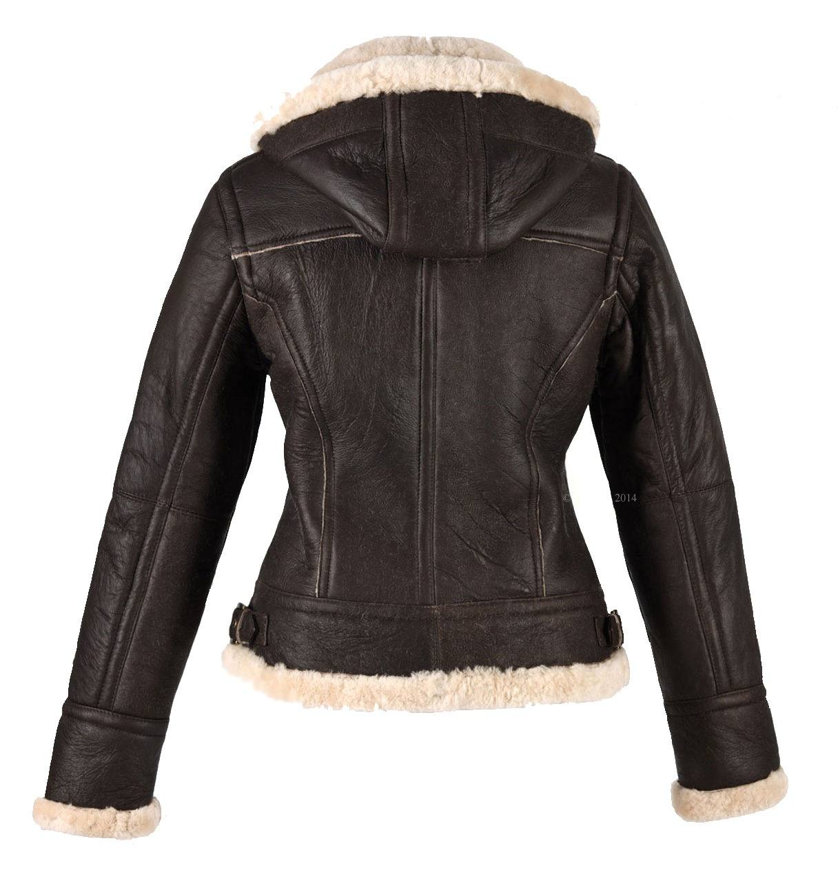 WOMEN DARK BROWN GENUINE SHEEPSKIN LEATHER JACKET