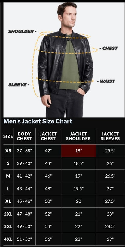 Men’s Leather Jacket With Fur Shearling Collar