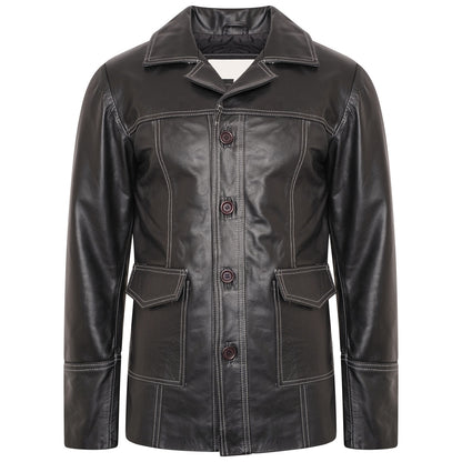 Black Leather Fight Club Brad Pitt Jacket